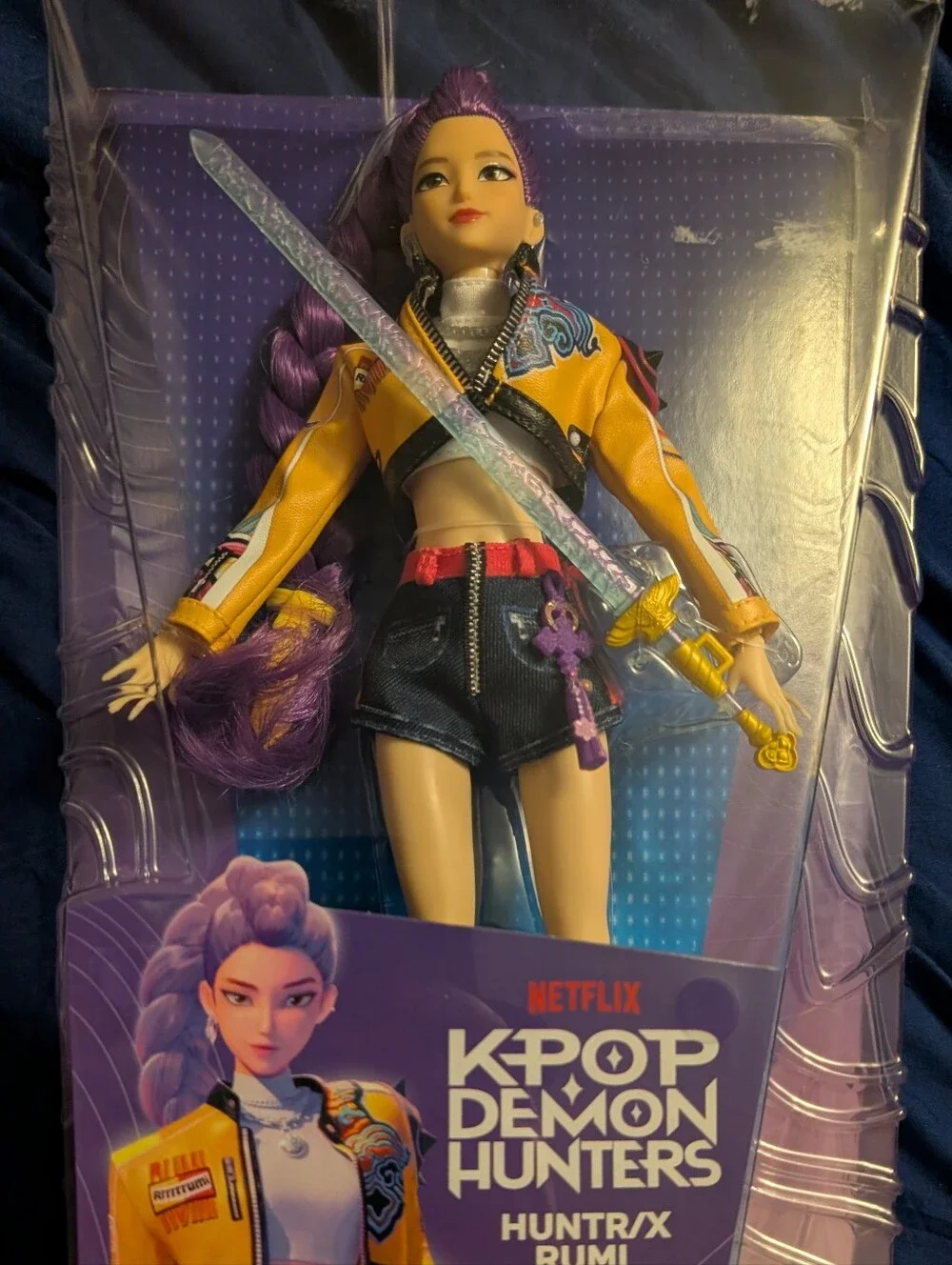Netflix K-Pop Demon Hunters Huntr/X Rumi Doll - Purple & Yellow